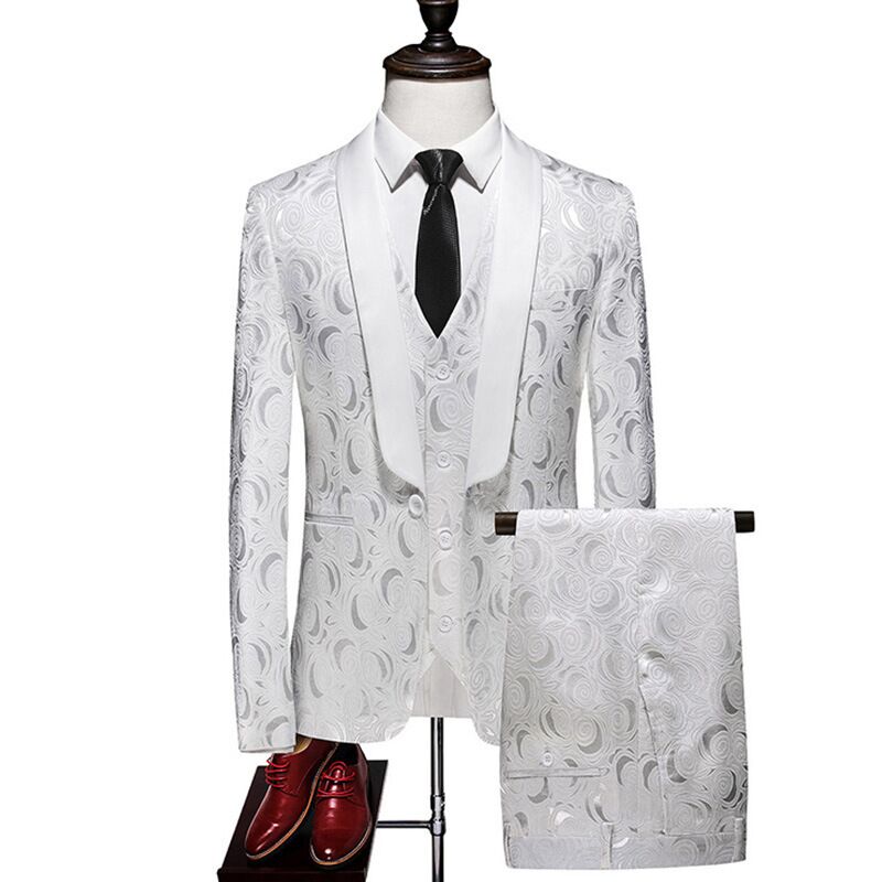 중세 시대 재킷 + 조끼 + 바지 3 피스 남성용, 레트로 스타일 밀리터리 블레이저, 로얄 팬시 드레스 정장